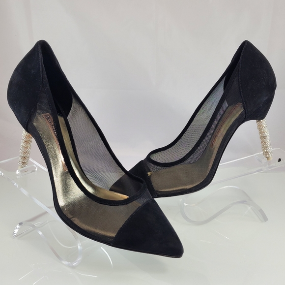 NWT$650 SOPHIA WEBSTER Jasmine Crystal Point Cap Toe Suede Mesh Pump Heel 39 8.5 - Picture 6 of 16